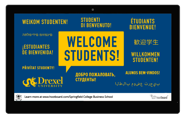 welcome students signage