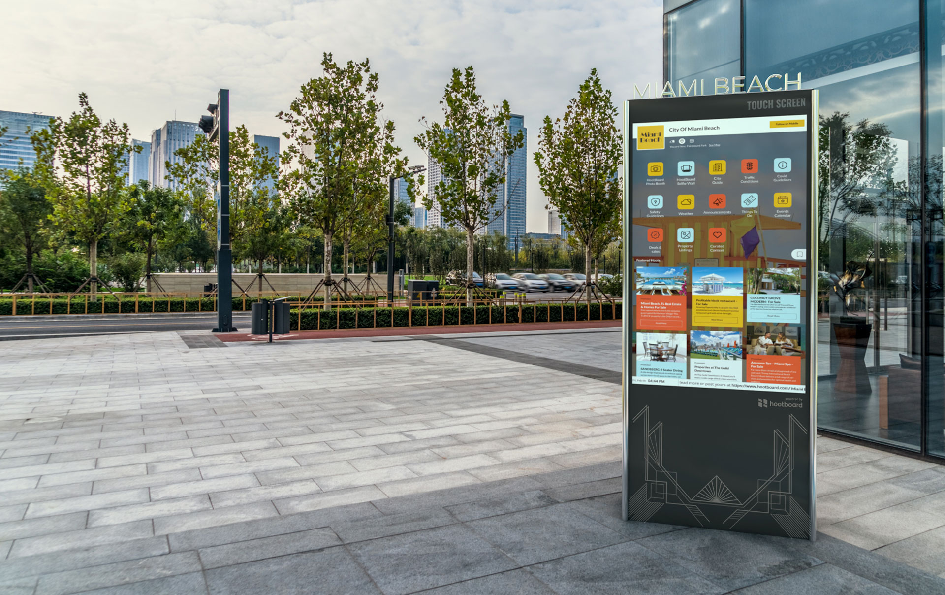 touch kiosk on the sidewalk