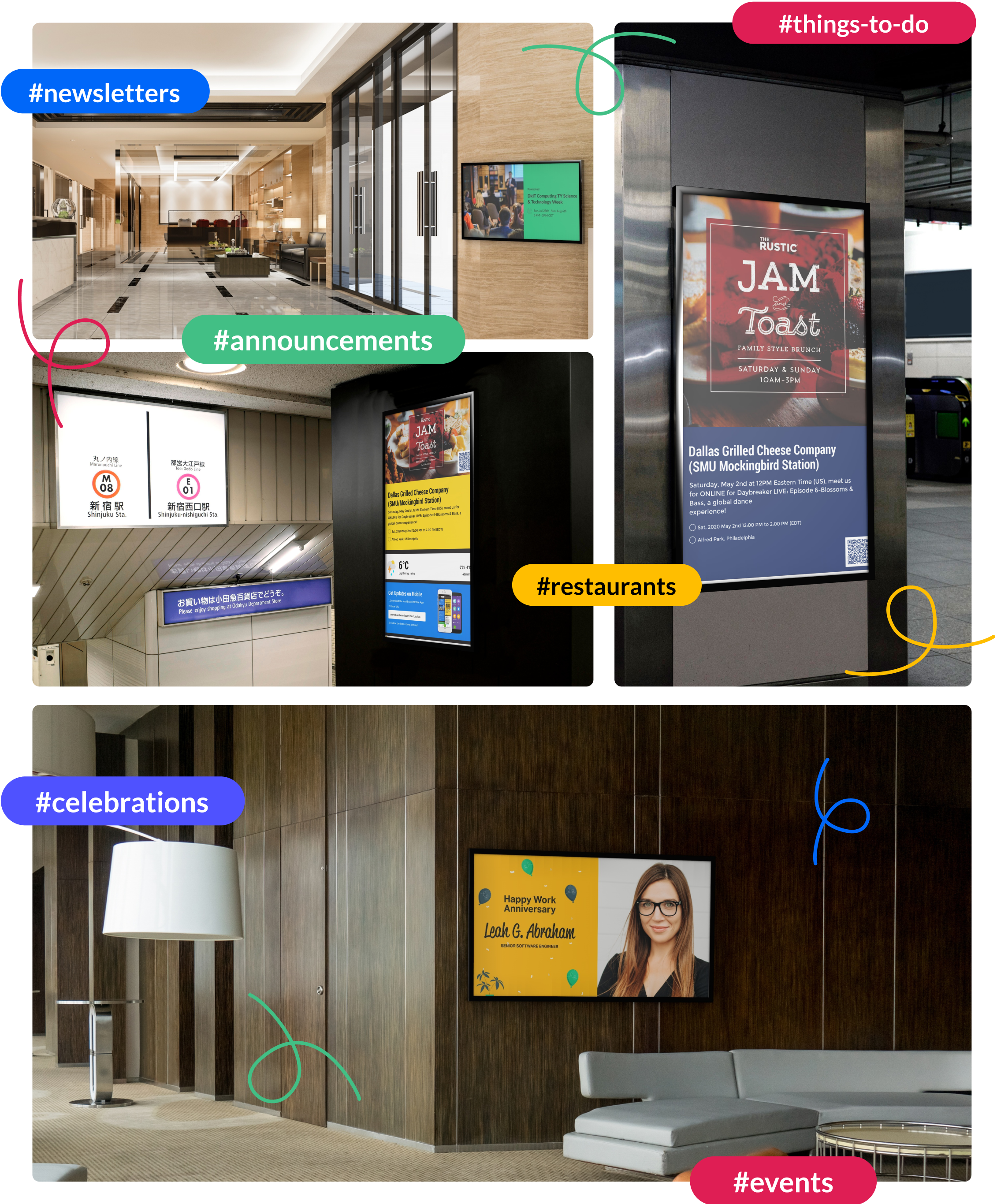 Examples of HootBoard Digital Signage with Amazon Fire TV