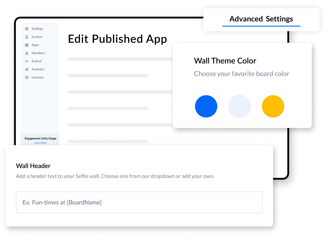 HootBoard PhotoBooth app and HootBoard Selfie Wall : Advanced settings 