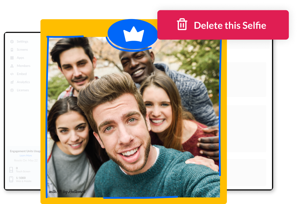 HootBoard PhotoBooth app and HootBoard Selfie Wall : Selfie Deletion