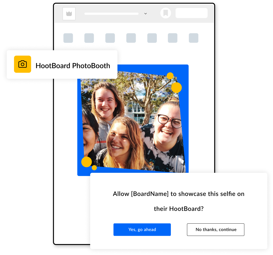 HootBoard PhotoBooth app and HootBoard Selfie Wall : Selfie Permission 