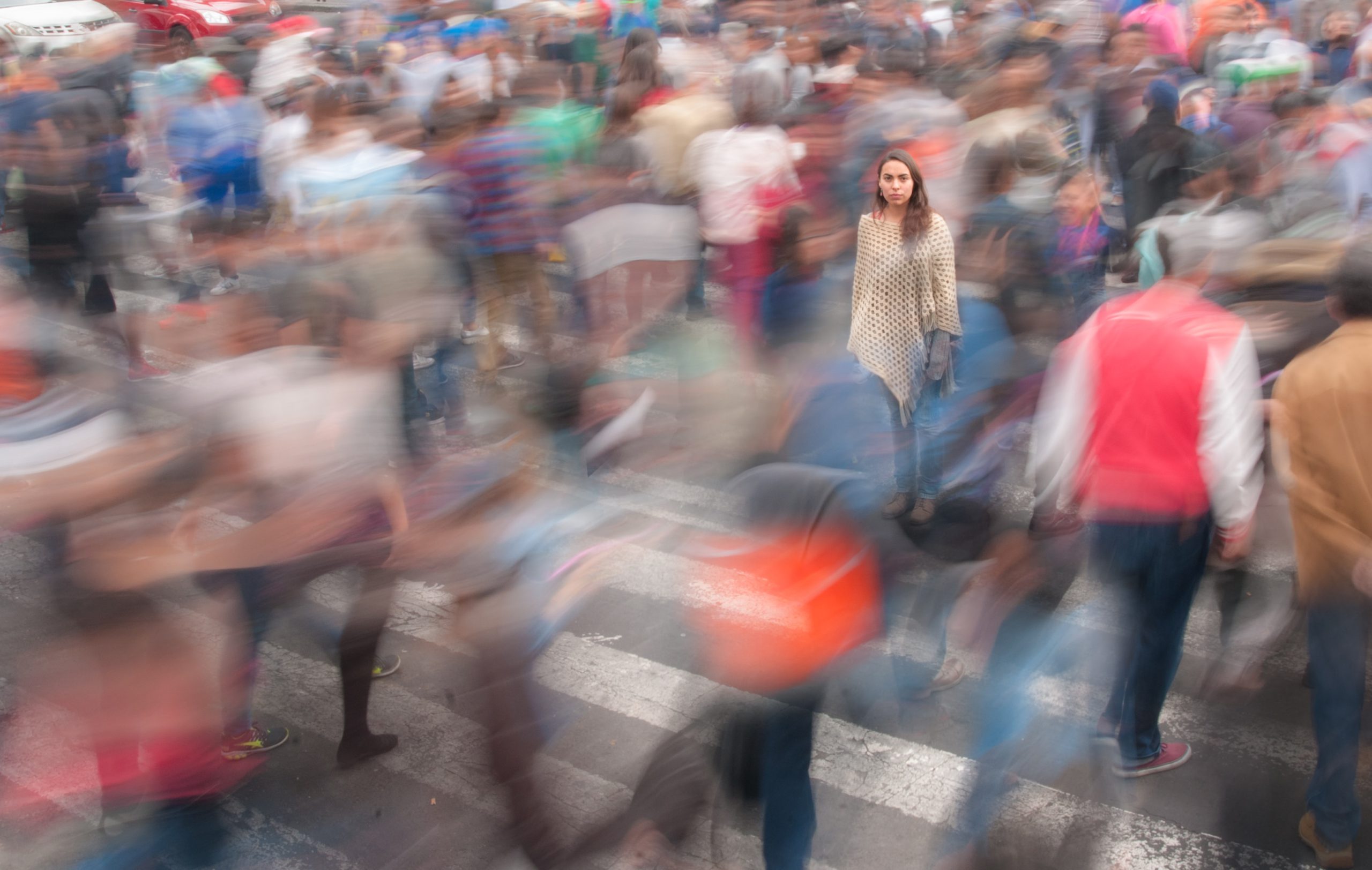 crowded cross walk