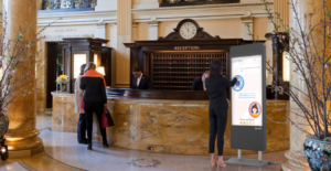 interactive kiosk at hotel 